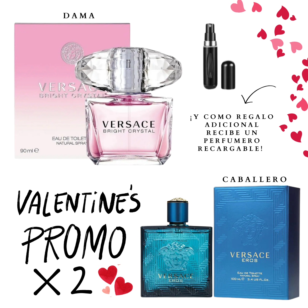 DÚO VERSACE EROS & BRIGHT CRYSTAL "Amor & Atracción"