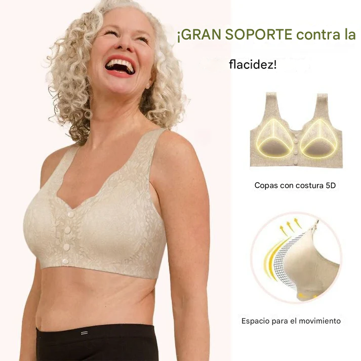 Sujetador ligero para mujer, cierre frontal, sin aro de acero.