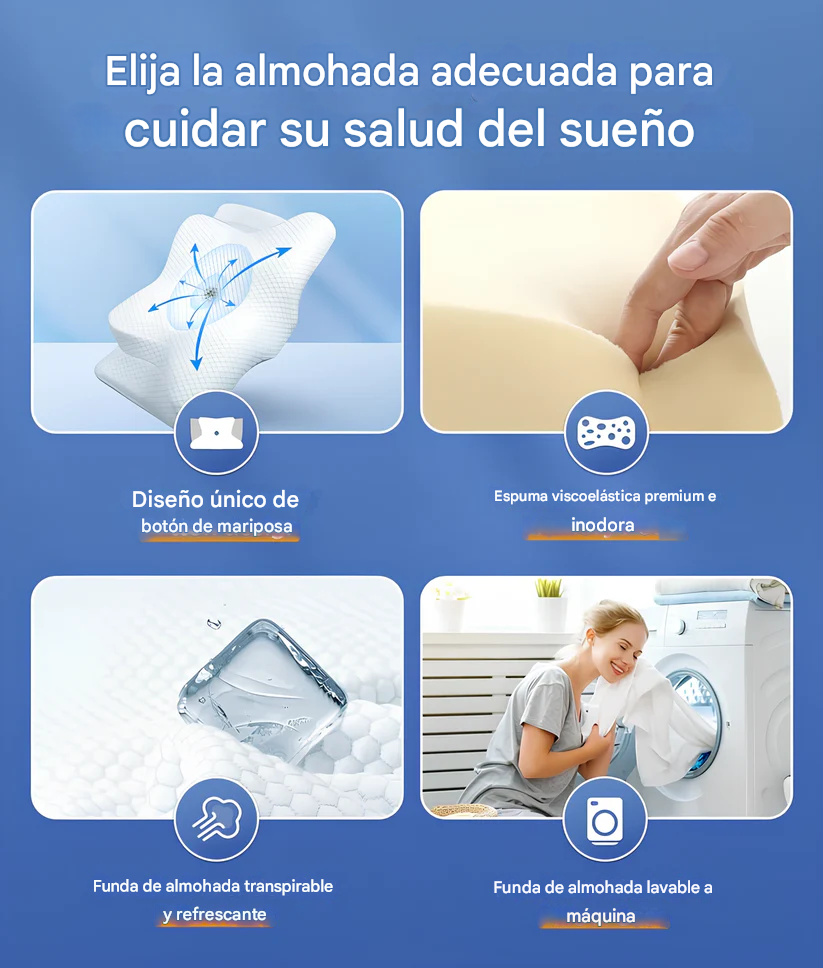 🌙 Almohada Viscoelástica Ortopédica CozyRest® – El descanso que tu cuello merece