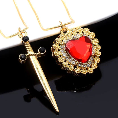 Collar Corazón y Espada Dúo Pareja