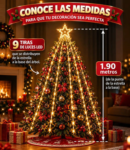 Luz Estrella Cascada & 2 Platos Navidad ⭐