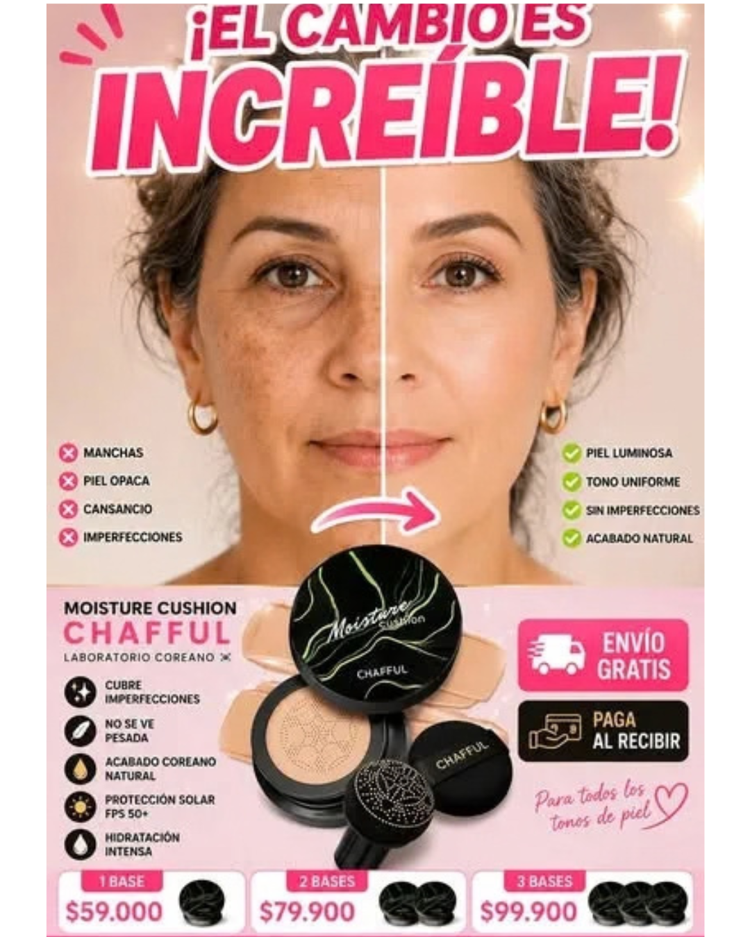 Base Maquillaje CC Cushion Chafful