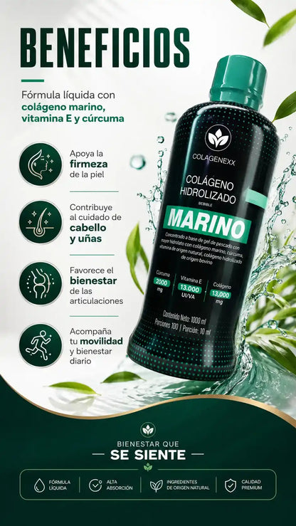 Colágeno Vitalcom Marino Líquido Articulaciones Piel Cabello
