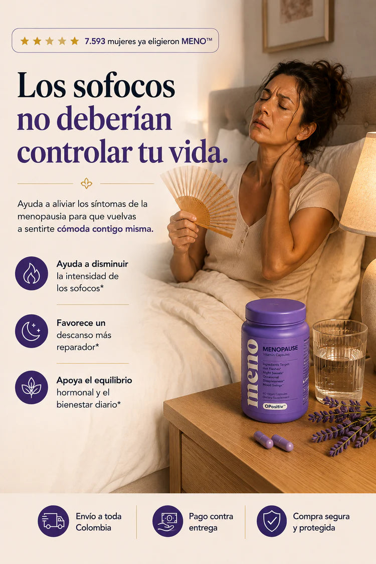 Cápsulas de vitaminas O Positiv MENO para el alivio de la menopausia: sofocos, sudores nocturnos y cambios de humor