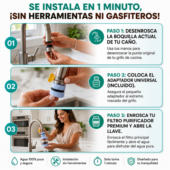 🔥PROMO 2x1  🤑 Filtro Purificador De Agua Para Grifo Premium