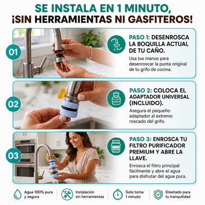 🔥PROMO 2x1  🤑 Filtro Purificador De Agua Para Grifo Premium