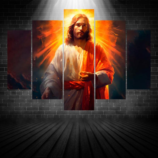 🕊️ Cristo con Luz Dorada: Un Cuadro con Presencia Divina 🌟