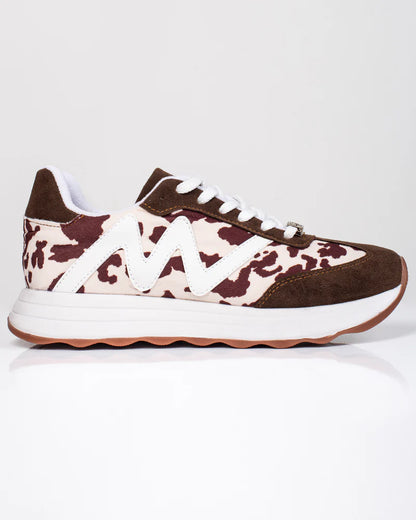 Tenis Zarela Cow Print para mujer – Suela bicolor, tallaje normal