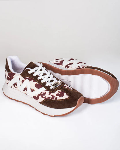 Tenis Zarela Cow Print para mujer – Suela bicolor, tallaje normal