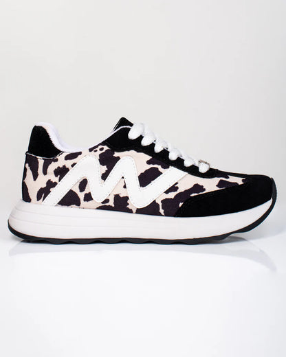 Tenis Zarela Cow Print para mujer – Suela bicolor, tallaje normal