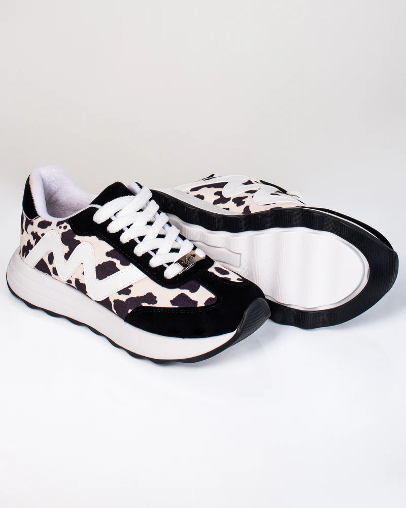 Tenis Zarela Cow Print para mujer – Suela bicolor, tallaje normal