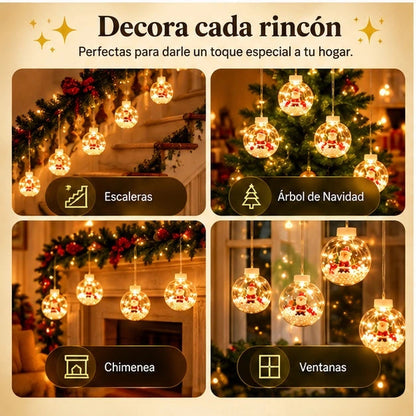 Luces Led Con Esferas Navideñas ( 3 Metros ) - Ilumina Cada Rincon Con Magia