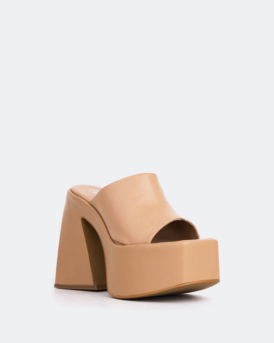 Sandalias Tacón En Cuero