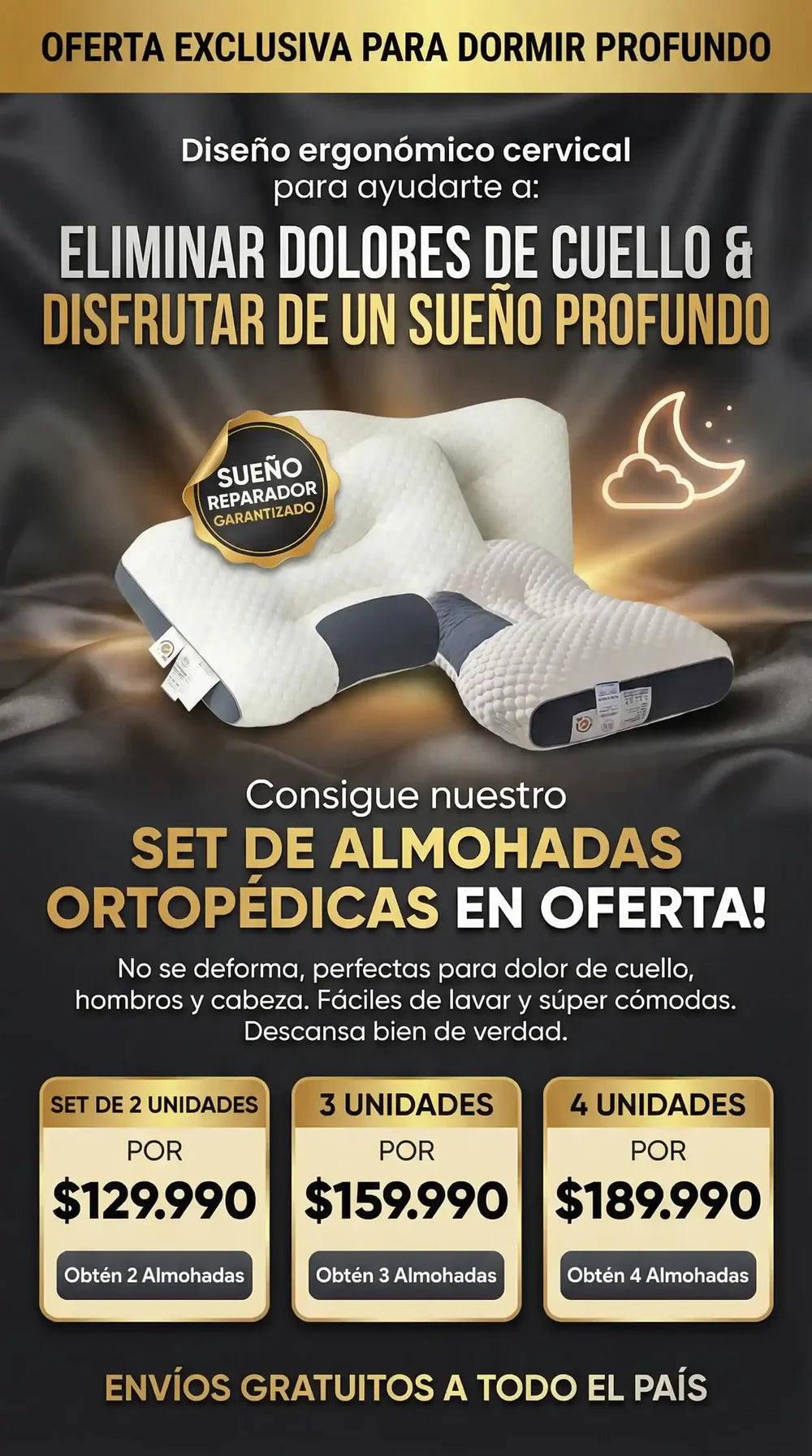 SET DE 2 ALMOHADAS ORTOPÉDICAS CERVICALES