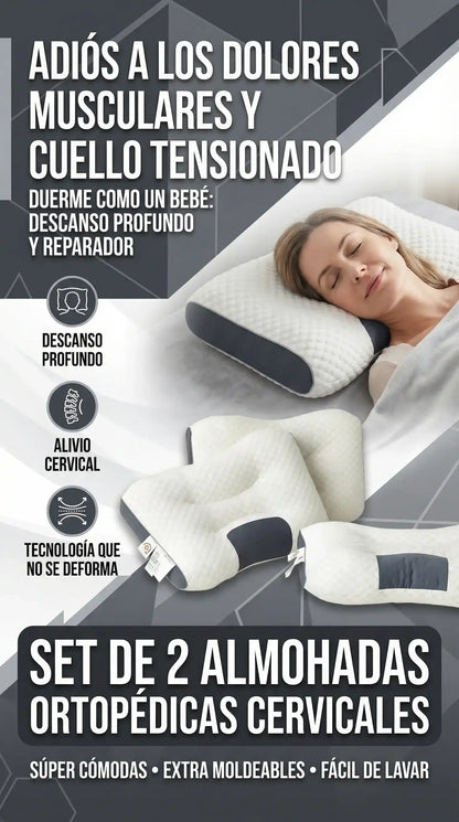 SET DE 2 ALMOHADAS ORTOPÉDICAS CERVICALES