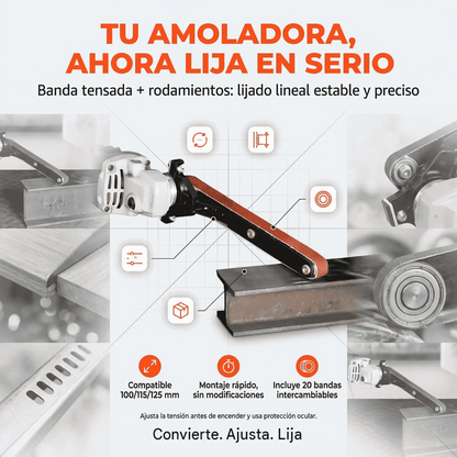Adaptador de Lijadora de Banda ProFitGear™ + 20 Lijas Intercambiablesv