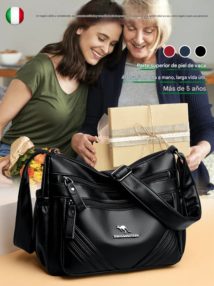 Bolso Italiano Bandolera Importado De Piel De Alta Gama + 📦 Empaque de lujo