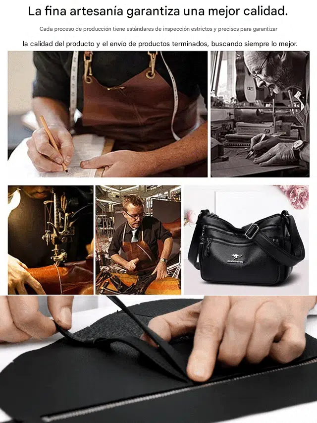 Bolso Italiano Bandolera Importado De Piel De Alta Gama + 📦 Empaque de lujo