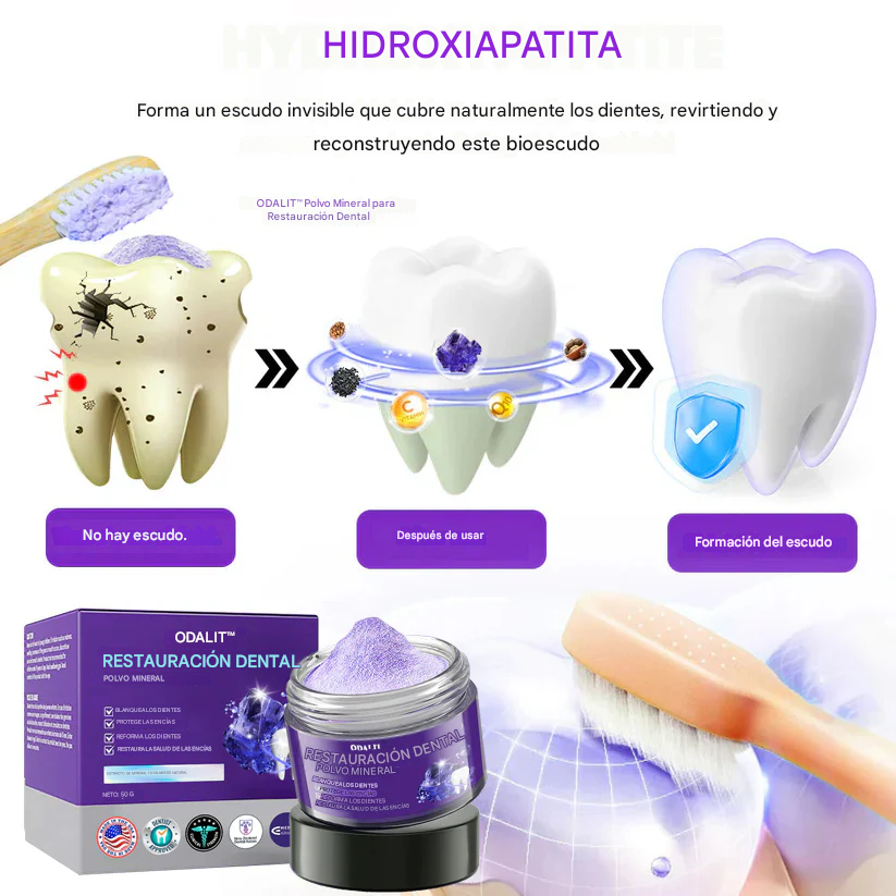 Polvo mineral para la restauración de dientes ODALIT™🦷